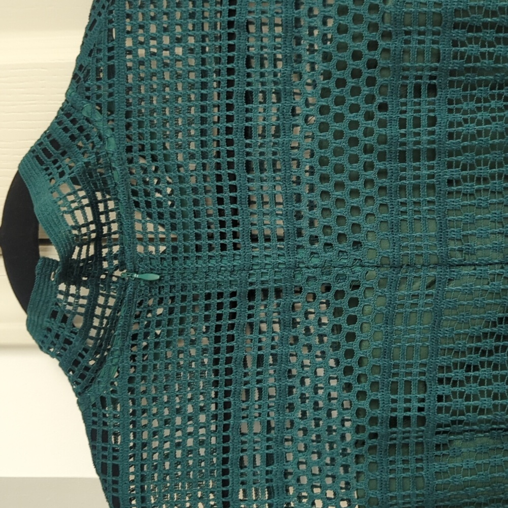 Dark green mesh pattern dress Large - Picture 6 of 8
